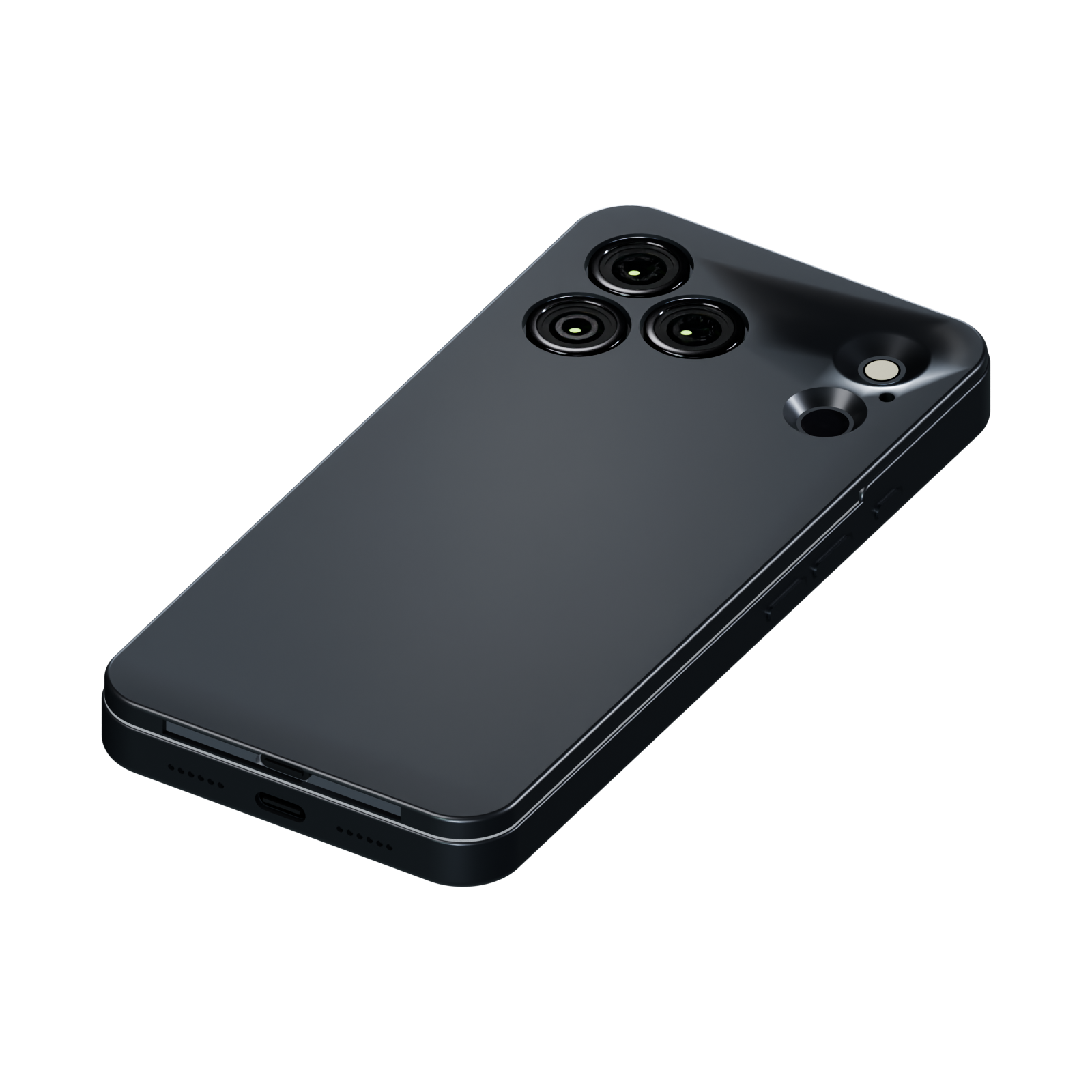 khensu shell in matte Black titanium on an iPhone 18 Pro in Black