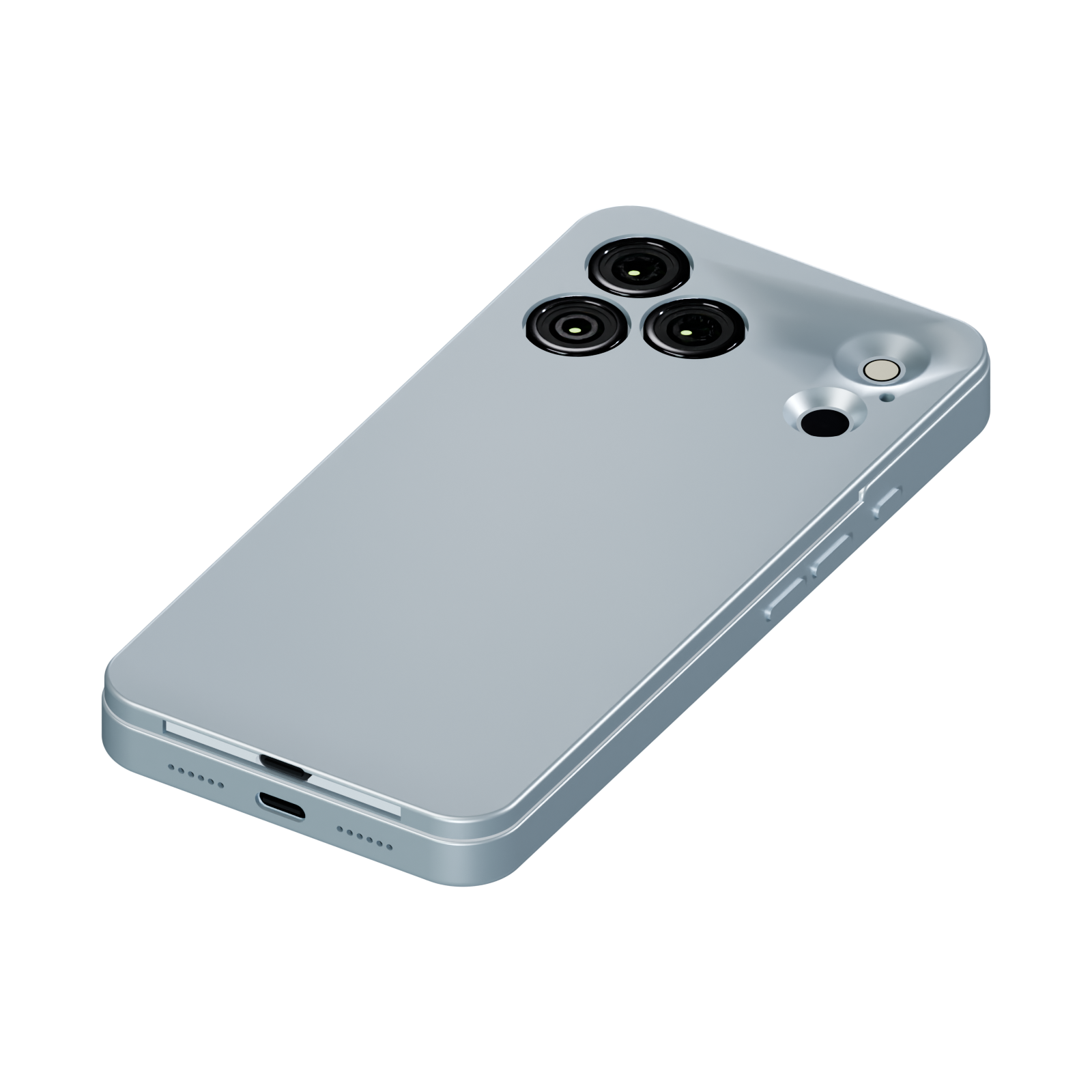 khensu shell in matte Glacier titanium on an iPhone 18 Pro in Glacier
